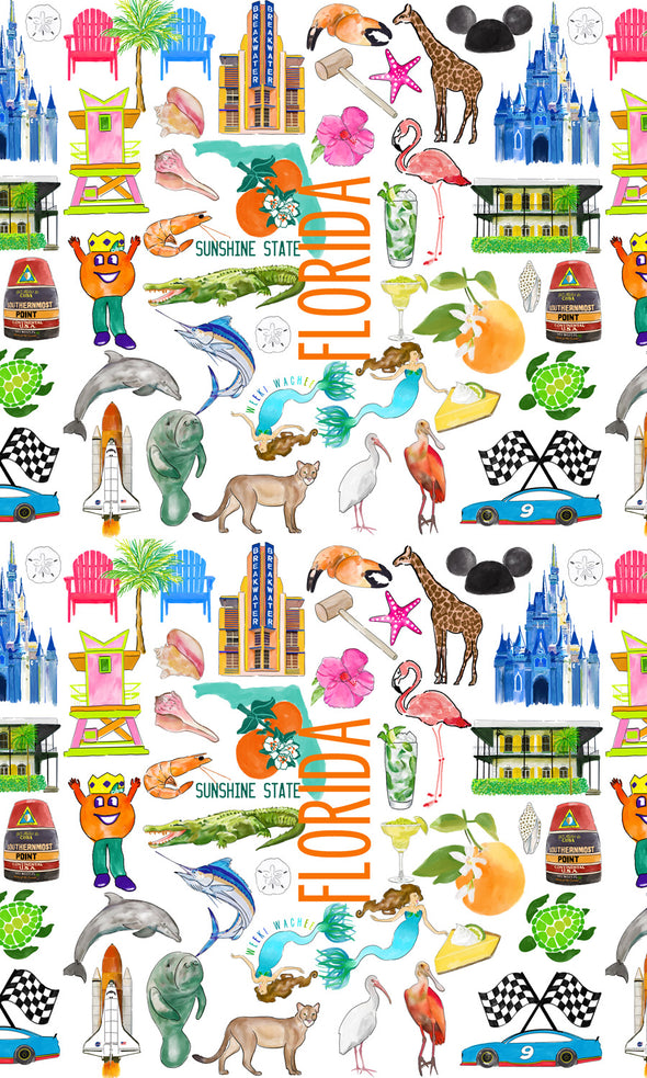 Iconic Florida Watercolor Hot/Cold Paper Party Cups - 3 sizes - Set of 12