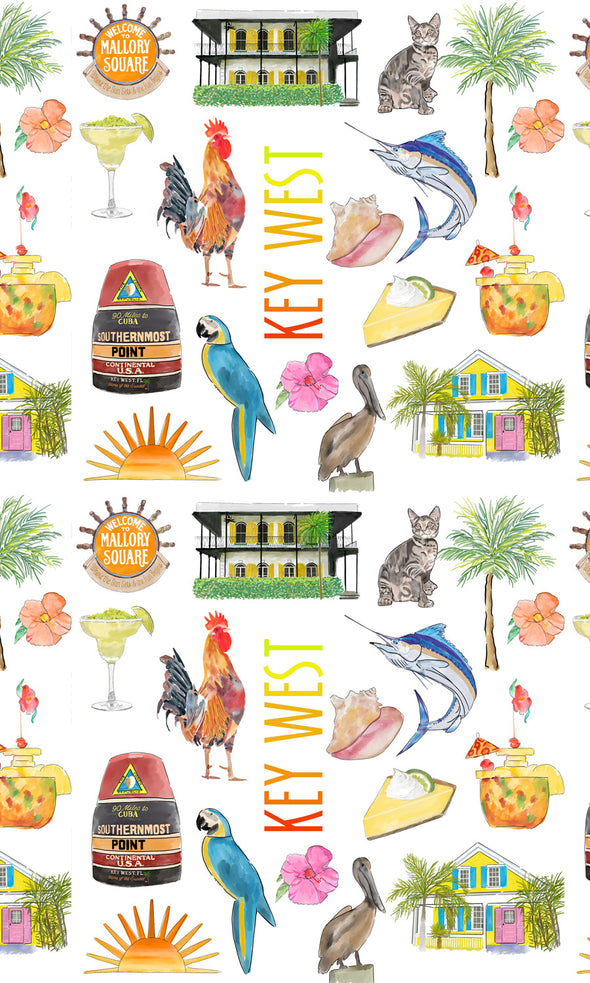 Iconic Key West Watercolor Hot/Cold Paper Party Cups - Set of 12