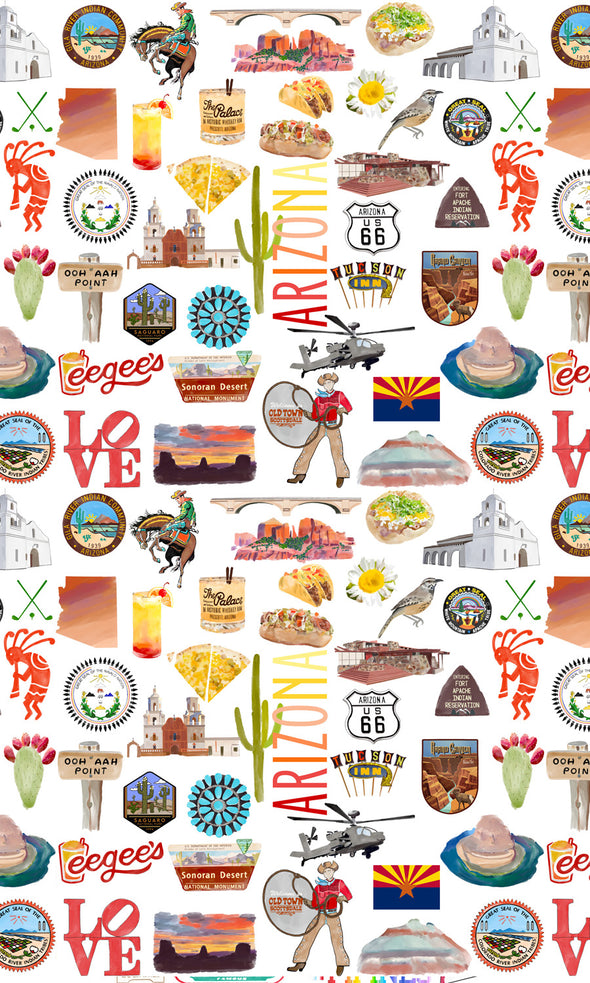 Iconic Arizona Watercolor Hot/Cold Paper Party Cups - 3 sizes - Set of 12