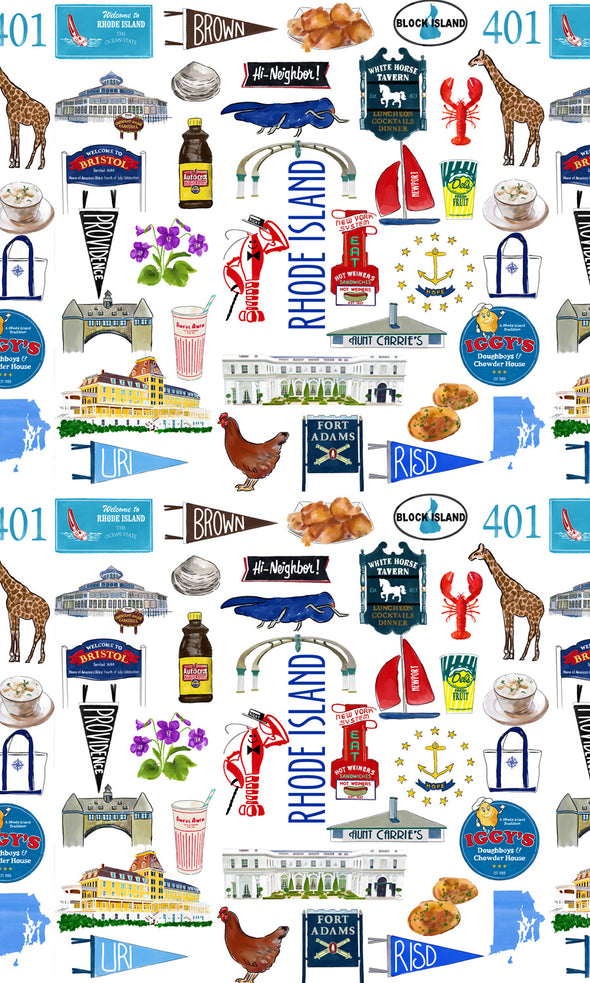 Iconic Rhode Island Watercolor Hot/Cold Paper Party Cups - 3 sizes - Set of 12