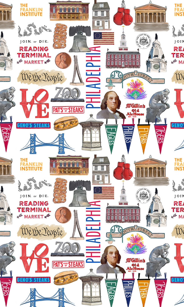 Iconic Philadelphia Watercolor Gift Wrap