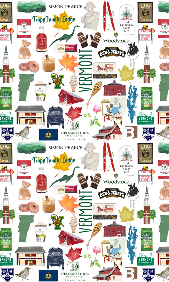 Iconic Vermont Watercolor Gift Wrap