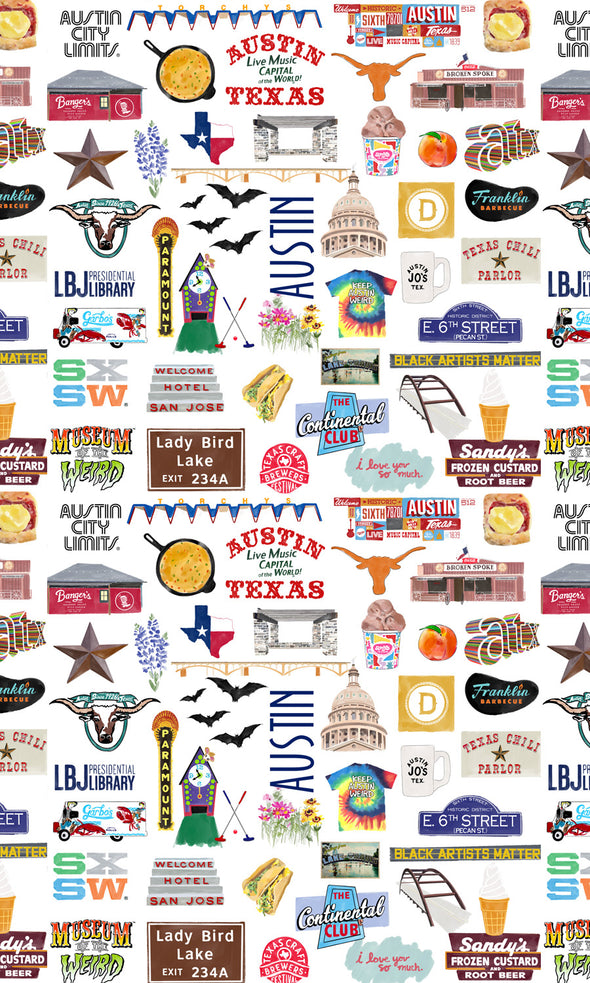 Iconic Austin, Texas Hot/Cold Paper Party Cups - 3 sizes - Set of 12