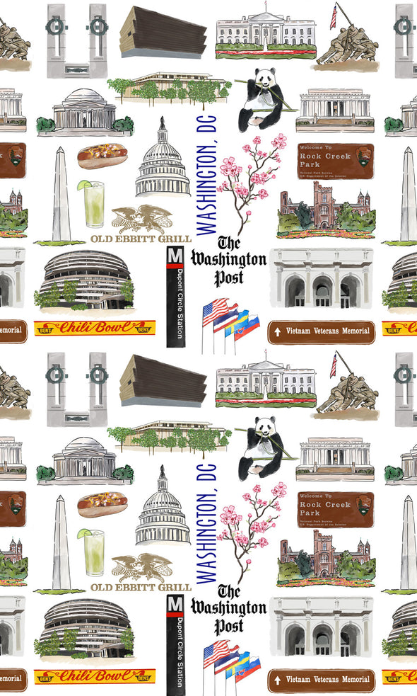 Iconic Washington, DC Watercolor Gift Wrap