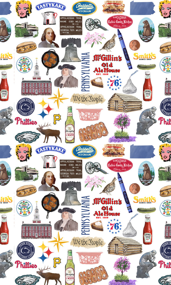Iconic Pennsylvania Watercolor Gift Wrap
