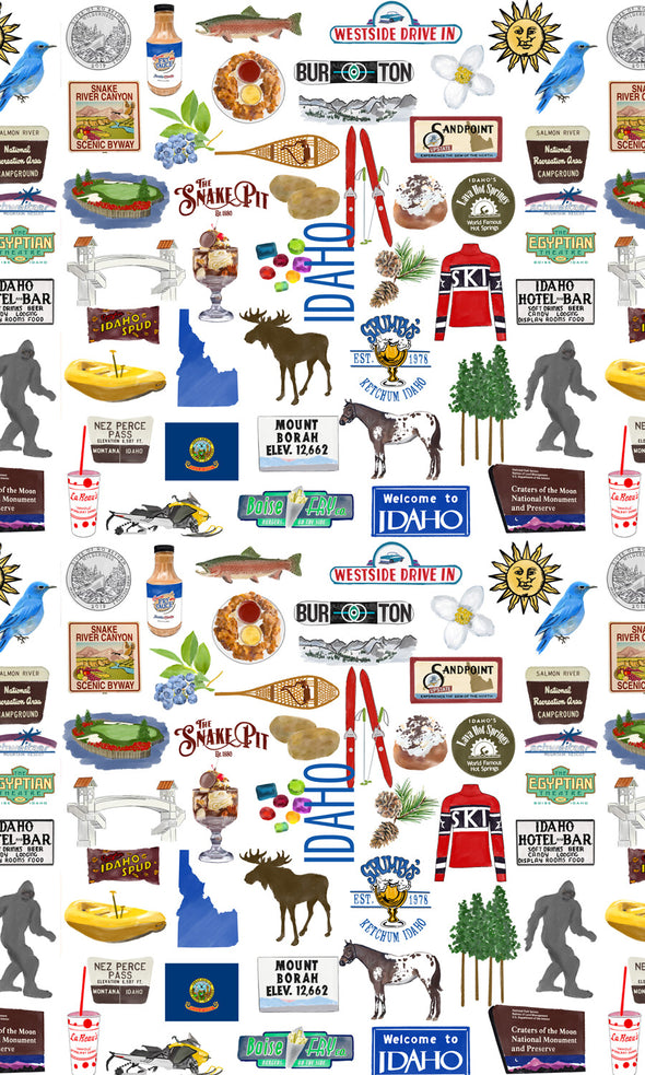 Iconic Idaho Watercolor Hot/Cold Paper Party Cups - 3 sizes - Set of 12