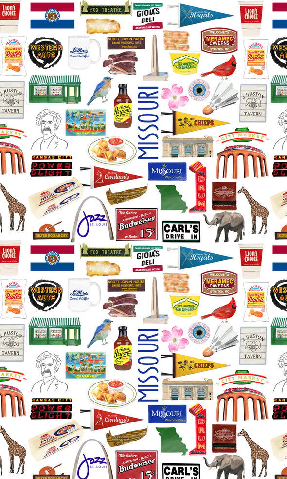 Iconic Missouri Watercolor Hot/Cold Paper Party Cups - 3 sizes - Set of 12