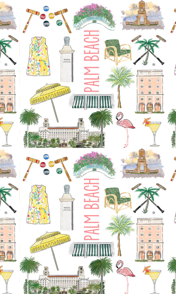 Iconic Palm Beach Watercolor Hot/Cold Paper Party Cups - Set of 12