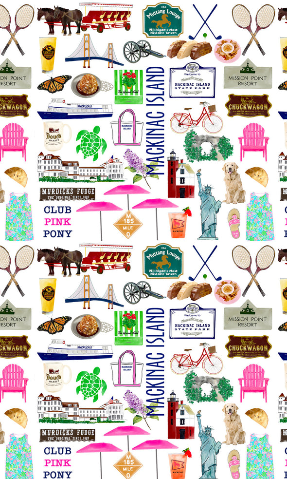 Iconic Mackinac Island Watercolor Hot/Cold Paper Party Cups - 3 sizes - Set of 12