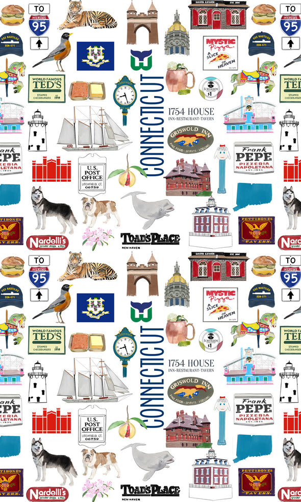 Iconic Connecticut Watercolor Ceramic Mug