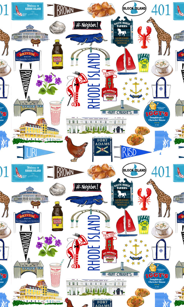 Iconic Rhode Island Watercolor Hot/Cold Paper Party Cups - Set of 12