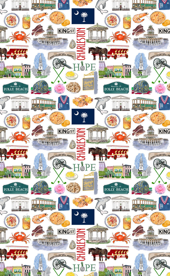 Iconic Charleston, SC Watercolor Hot/Cold Paper Party Cups - 3 sizes - Set of 12