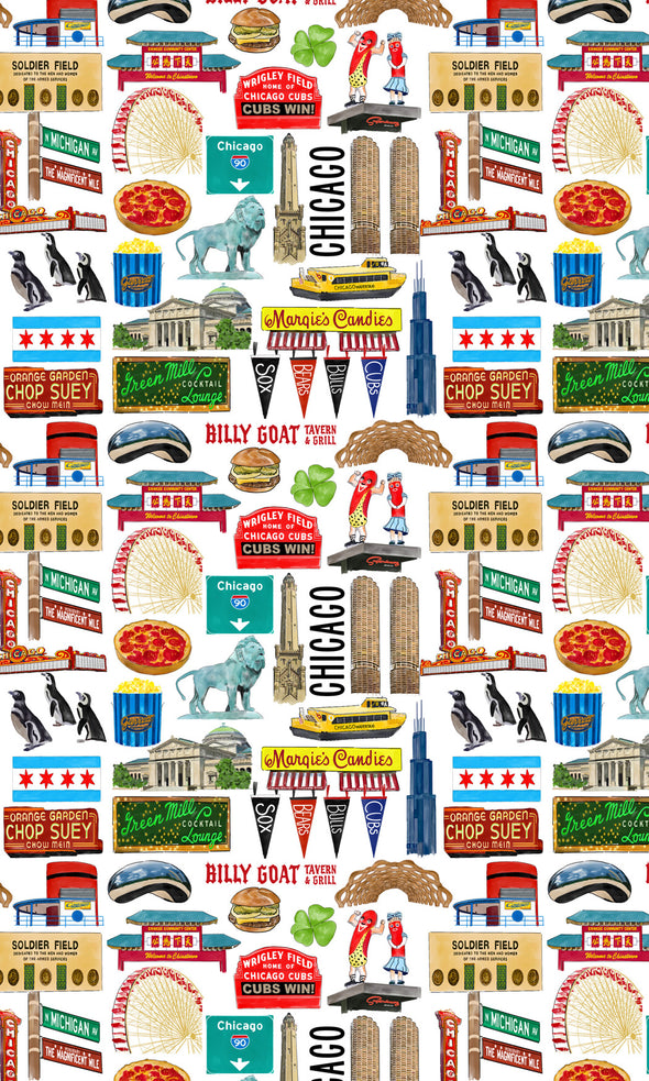 Iconic Chicago Watercolor Gift Wrap