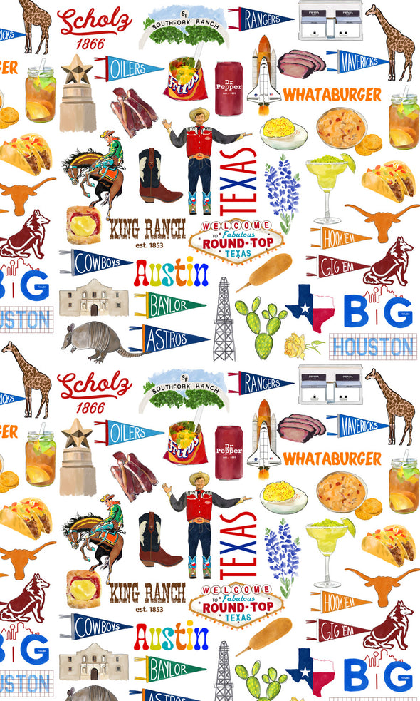 Iconic State of Texas Watercolor Gift Wrap