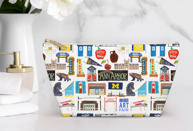 Large Ann Arbor, Michigan Illustration Accessory Pouch