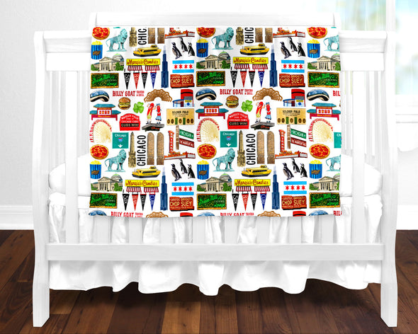 Iconic Chicago Baby Blanket