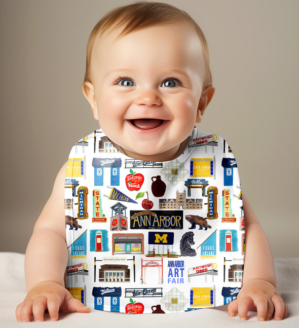Ann Arbor, Michigan baby bib