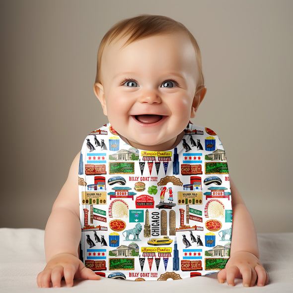 Iconic Chicago, IL Baby Bib