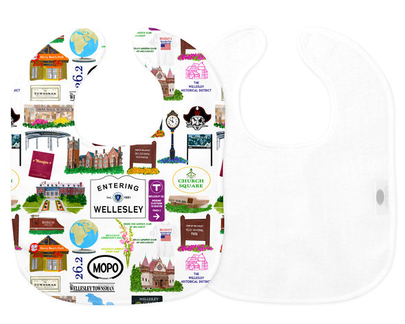 Iconic Wellesley, Massachusetts baby bib