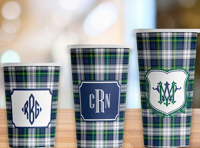 Dress Gordon Tartan Plaid Hot/Cold Paper Party Cups - Set of 12