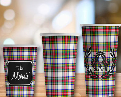 Dress Stewart Tartan Paper Cups - Set of 12