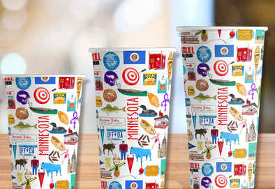 Iconic Minnesota Hot/Cold Paper Party Cups - 3 sizes - Set of 12
