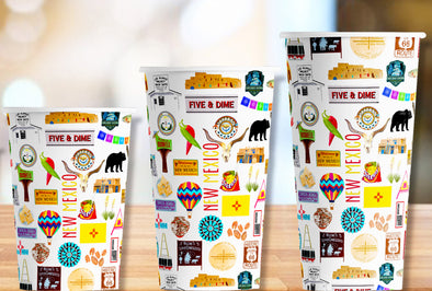 Iconic New Mexico State Hot/Cold Paper Party Cups - 3 sizes - Set of 12