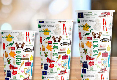 Iconic Vermont Hot/Cold Paper Party Cups - 3 sizes - Set of 12