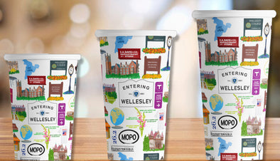 Wellesley, Massachusetts Hot/Cold Paper Party Cups - 3 sizes - Set of 12