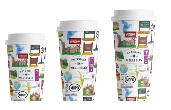 Wellesley, Massachusetts Hot/Cold Paper Party Cups - 3 sizes - Set of 12