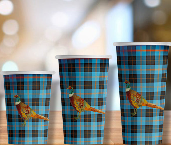 Angus Tartan Pheasant Hot/Cold Paper Party Cups - Set of 12