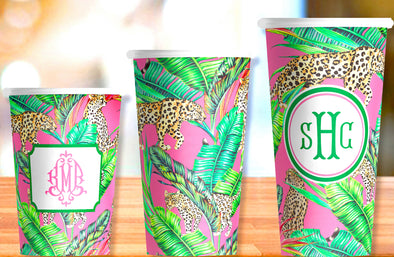 Pink Cheetah Party Hot/Cold Cups in 3 sizes - Set of 12