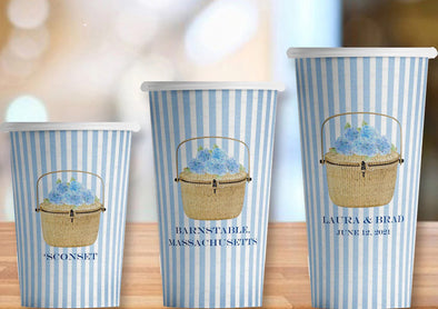 Lightship Basket Paper Party Cups in 3 sizes - Set of 12