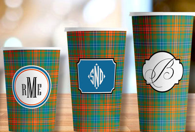 Wilson Tartan Hot/Cold Paper Party Cups - 3 sizes - Set of 12