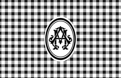 Personalized Black and White Gingham Disposable Placemats - tear-away pad of 24