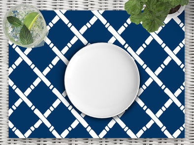 Navy Bamboo Disposable Placemats - tear-away pad of 24