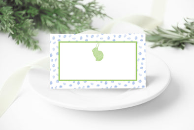 Blue Polka Dot Bunny Place Cards