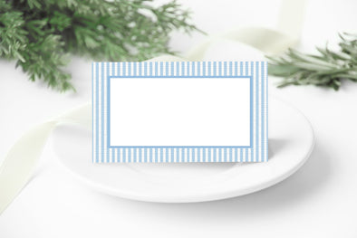 Blue Seersucker Place Cards