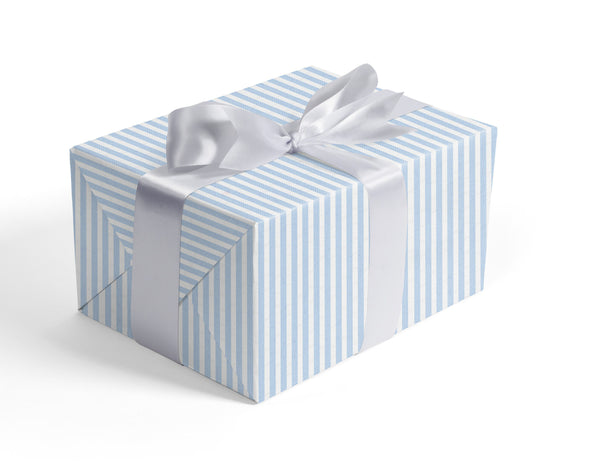Blue Seersucker Gift Wrap