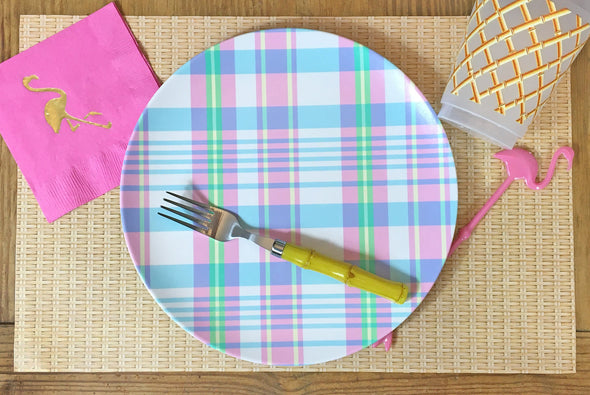 Wicker Print Disposable Placemats - tear-away pad of 24