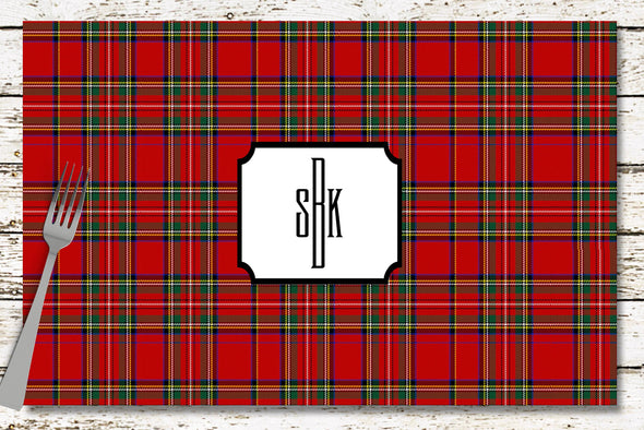 Royal Stewart Tartan Plaid Disposable Placemats  - tear-away pad of 24