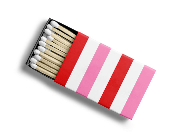 Pink and Red Striped Matches