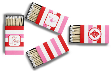 Pink and Red Striped Matches