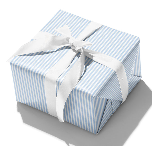 Blue Seersucker Gift Wrap