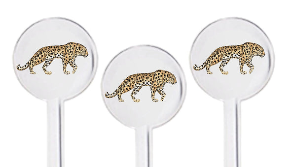 Cheetah Swizzle Sticks - Set of 10