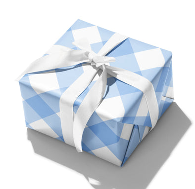 Blue Gingham Gift Wrap