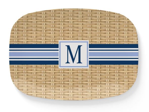 Wicker Striped DecoWare(TM) Platter