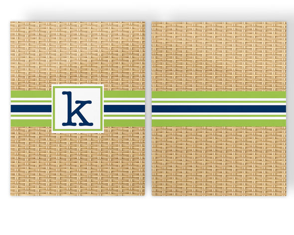 Wicker and Ribbon Stripe File Folder