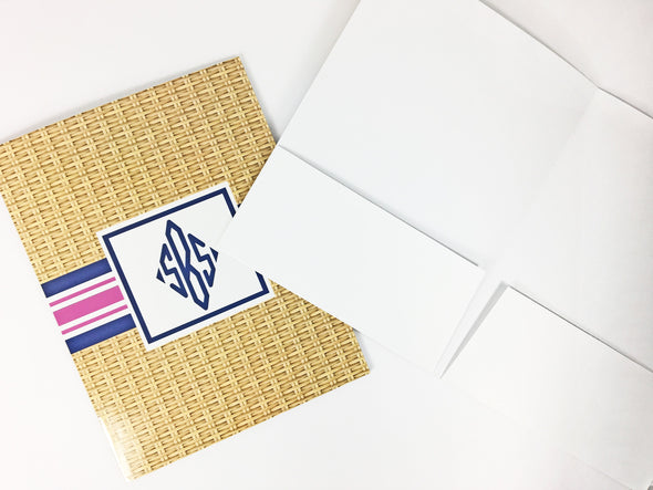 Wicker and Ribbon Stripe File Folder