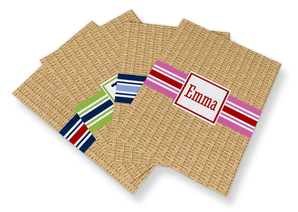 Wicker and Ribbon Stripe File Folder